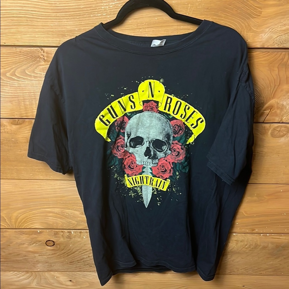 Guns N' Roses TShirt Nightrain Classic Rock & Roll Graphics Retro Streetwear Y2K